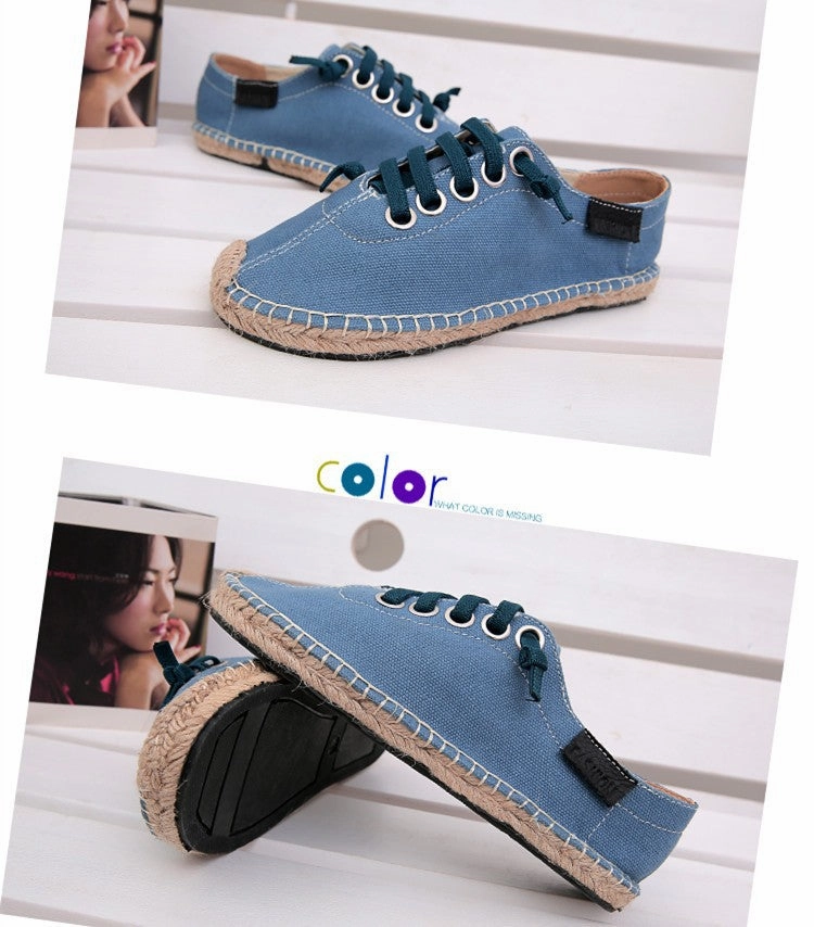 Flat Athletic Shoe Laces SERENE 3 Colors Man Lace-up Flats Casual Canvas Shoes