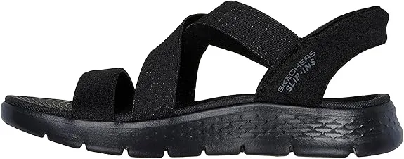 Skechers Women's Go Walk Flex Sandal-Glimmer Up Hands Free Slip-ins Best Flip Flops Made In Usa