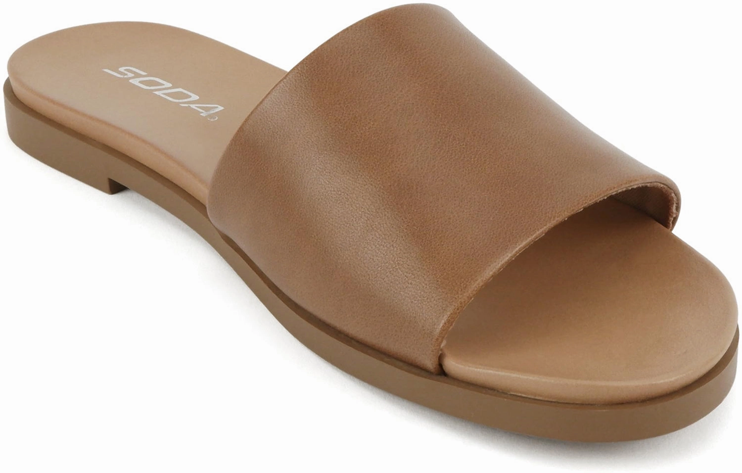 Board-S Tan PU Soda Extra Wide Flip Flops