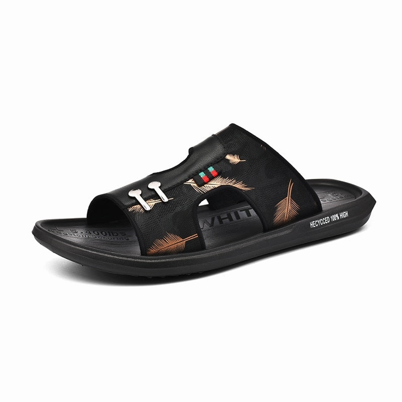 SSX Men's Summer Flat Casual Leather Sandals Childrens Slippers