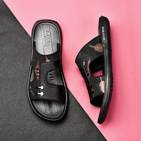 Mr Grumpy Leather Slippers SSX Men's Summer Flat Casual Leather Sandals