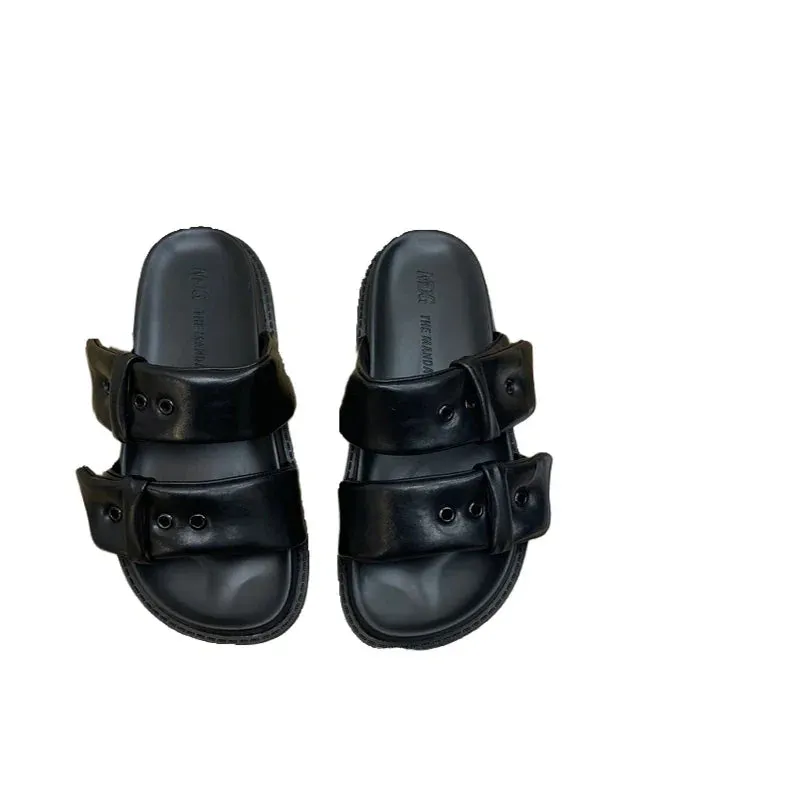 binfenxie 2024 Summer Platform Women Slippers Fashion Elegant Slip On Increase Slides Shoes Ladies Comfort Open Toe Beach Sandals Tazz Slippers