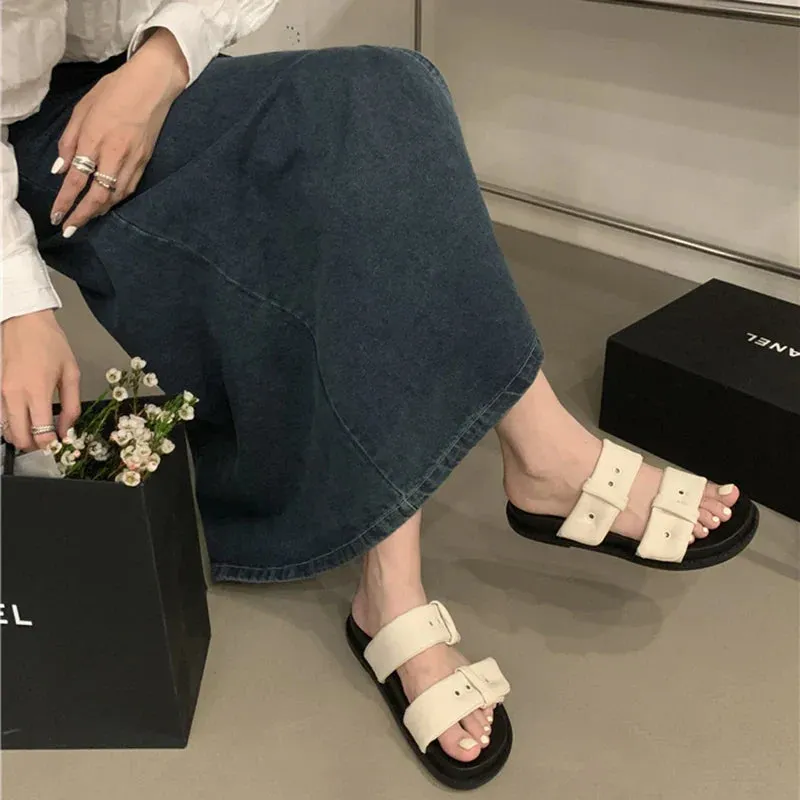 Old People Slippers binfenxie 2024 Summer Platform Women Slippers Fashion Elegant Slip On Increase Slides Shoes Ladies Comfort Open Toe Beach Sandals