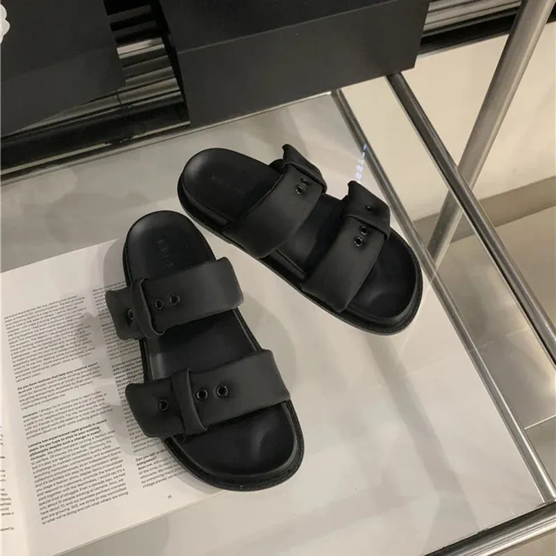 Long Bay Slippers binfenxie 2024 Summer Platform Women Slippers Fashion Elegant Slip On Increase Slides Shoes Ladies Comfort Open Toe Beach Sandals