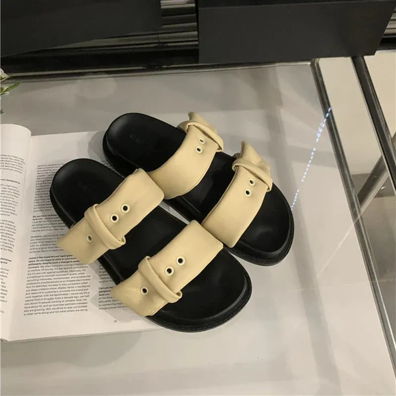 Hockey Slides binfenxie 2024 Summer Platform Women Slippers Fashion Elegant Slip On Increase Slides Shoes Ladies Comfort Open Toe Beach Sandals