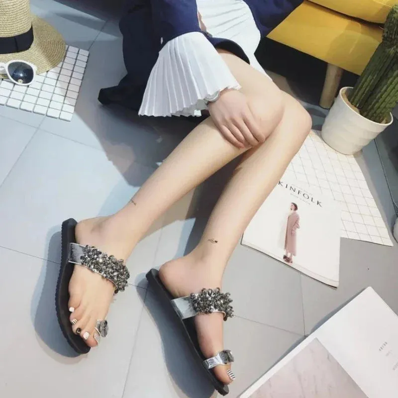 Ruby Slippers Pictures binfenxie  -  Slippers Women Shoes Summer sandals Beach Pineapple Flat Slippers Outside Slides Zapatos De Mujer Shining Crystal Ladies Shoes