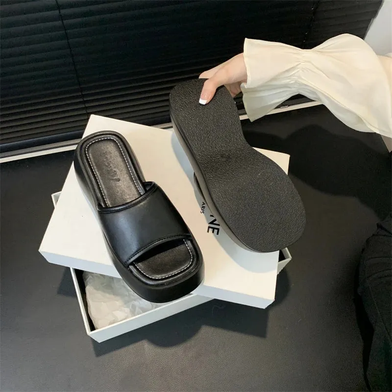 Vionic Slippers For Plantar Fasciitis binfenxie Summer Increase Women Slippers Fashion Elegant Open Toe Increase Slides Shoes Ladies Casual Platform Flats Beach Sandal