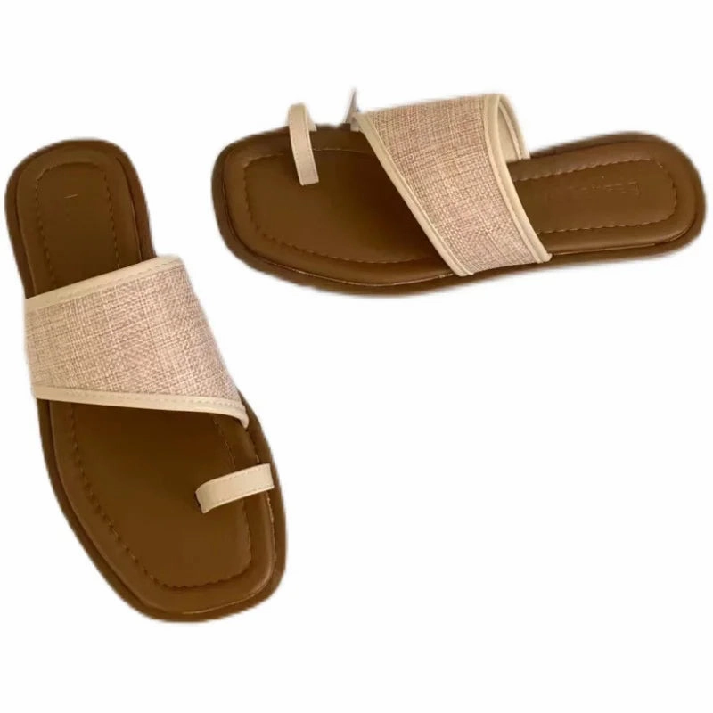 Kitten Heel Flip Flops binfenxie  - 2024 Summer Gladiator Women Slippes Fashion Elegant Soft Sole Flats Slides Shoes Ladies Casual Beach Flip Flops Sandalias