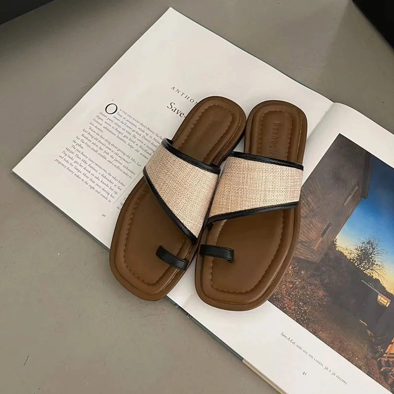 binfenxie  - 2024 Summer Gladiator Women Slippes Fashion Elegant Soft Sole Flats Slides Shoes Ladies Casual Beach Flip Flops Sandalias Best Selling Flip Flops