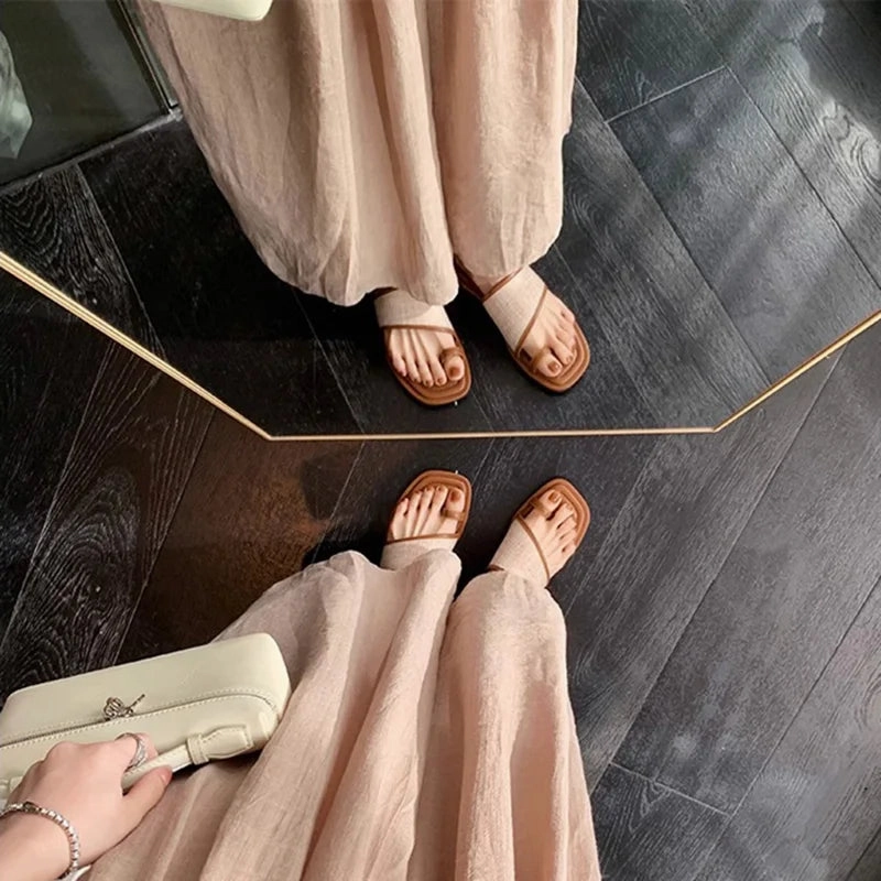 Montrail Flip Flops binfenxie  - 2024 Summer Gladiator Women Slippes Fashion Elegant Soft Sole Flats Slides Shoes Ladies Casual Beach Flip Flops Sandalias