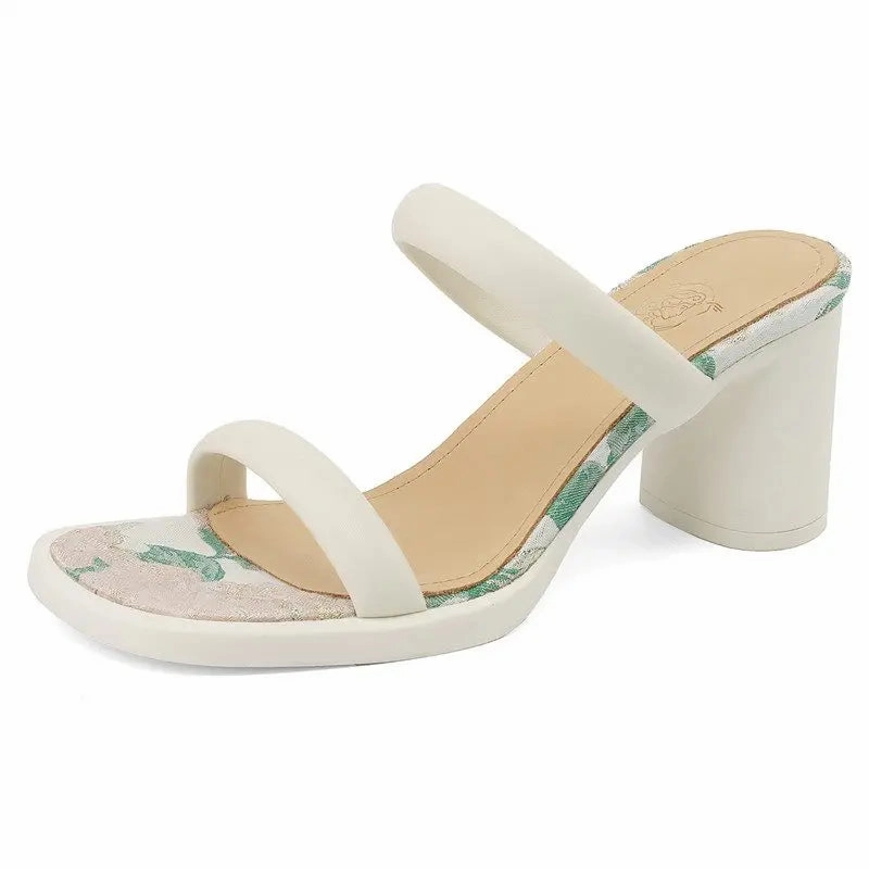 Kat Stratford Flip Flops binfenxie  -  2024 New Faux Leather Women Slipper High Heels Simple Summer Party Dress Shoes Pink Red Ladies Shoes Flip Flops