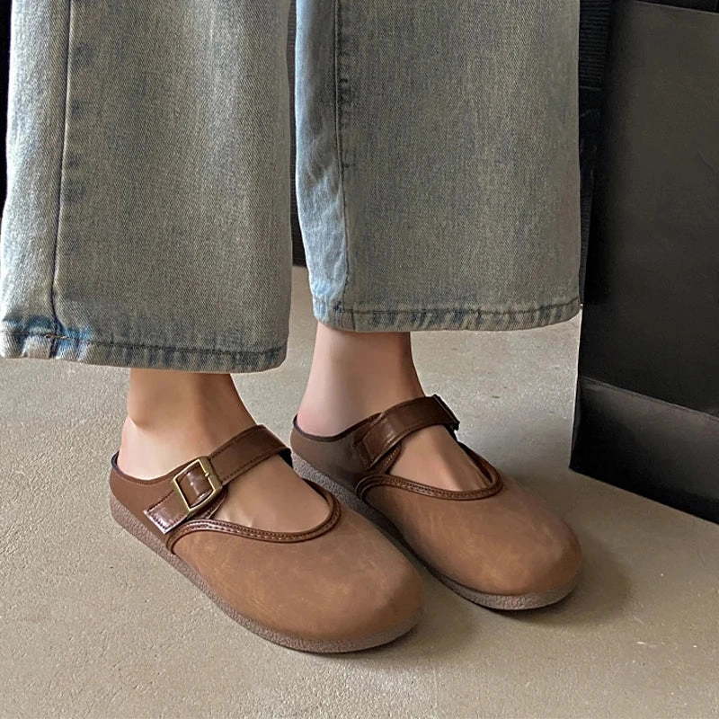 binfenxie  -  Flats Mules Shoes Women Casual Cozy Soft Walking Slippers 2024 Summer Slingback Flip Flops Sandals Fashion Dress Femme Slides Flip Flop Grill