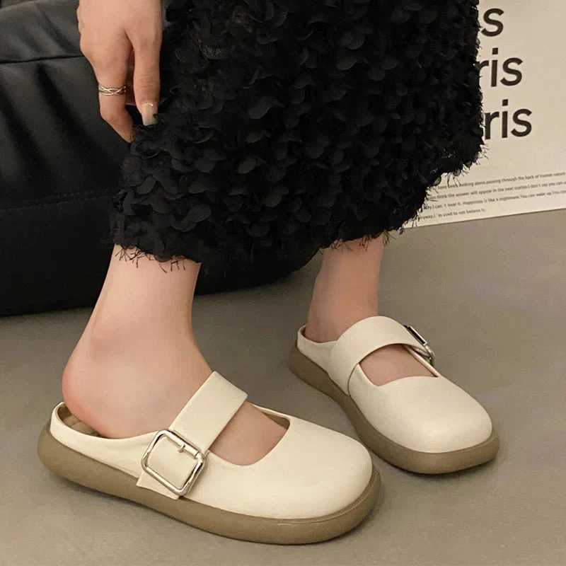 binfenxie  -  Flats Women Slippers Casual Soft Walking Mules Shoes New Summer Brand 2024 Dress Cozy Sandals Slingback Flip Flops Female Slides Velcro Flip Flops