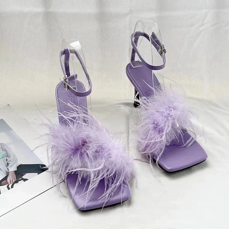 Guys Wearing Flip Flops And Jeans binfenxie  -  High Heels Shoes Fur Women Sandals Summer Open Toe 2024 New Fashion Pumps Shoes Designer Flip Flops Party Slides Ladies Zapatos