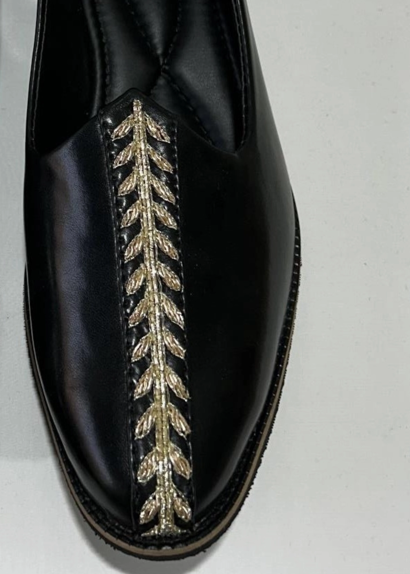 BLACK EMB JUTI STYLE SHOES FOR MEN Loafers Vintage