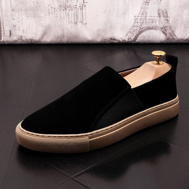 Black Suede Leather Casual Slip-on Sneakers Originals Nmd R1 Casual Shoes