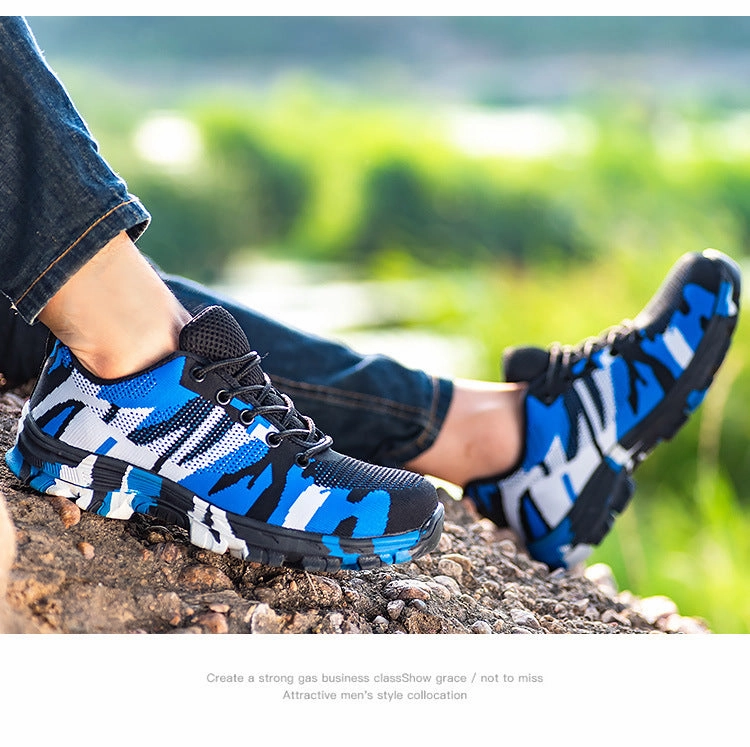 Flat Shoe Organizer Work Boots Construction Men's Outdoor Steel Toe Cap Shoes Men Camouflage Puncture Proof High Quality Safety Shoes Plus Size