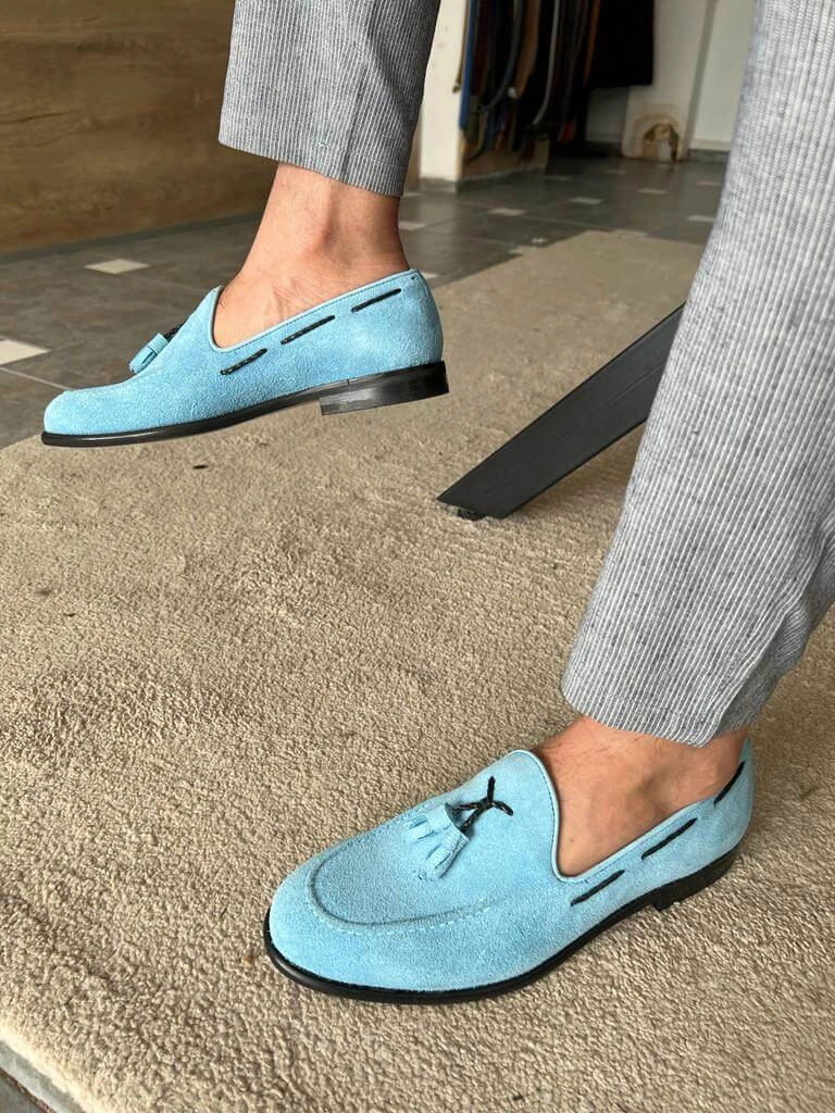 J W Anderson Loafers Blue Suede Loafers