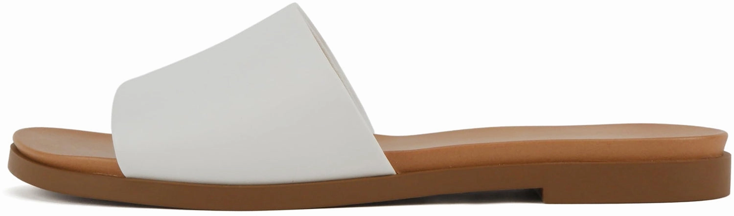 Board-S White PU Soda Big And Tall Flip Flops