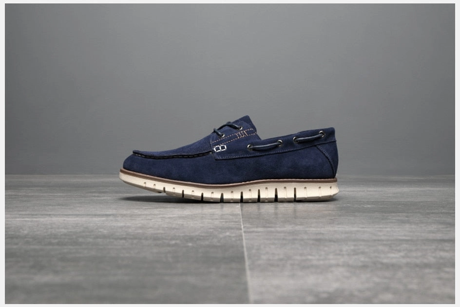 West Louis Autumn Cow Suede Office Style Loafers Ruched Loafers