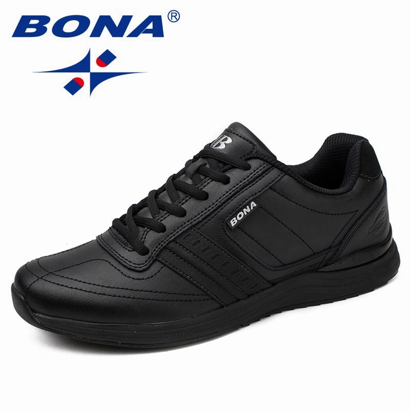 BONA New Popular Style Men Casual Shoes Lace Up Comfortable Shoes Men Soft Lightweight Outsole Hombre  Free  Shipping Dress Flat Shoes