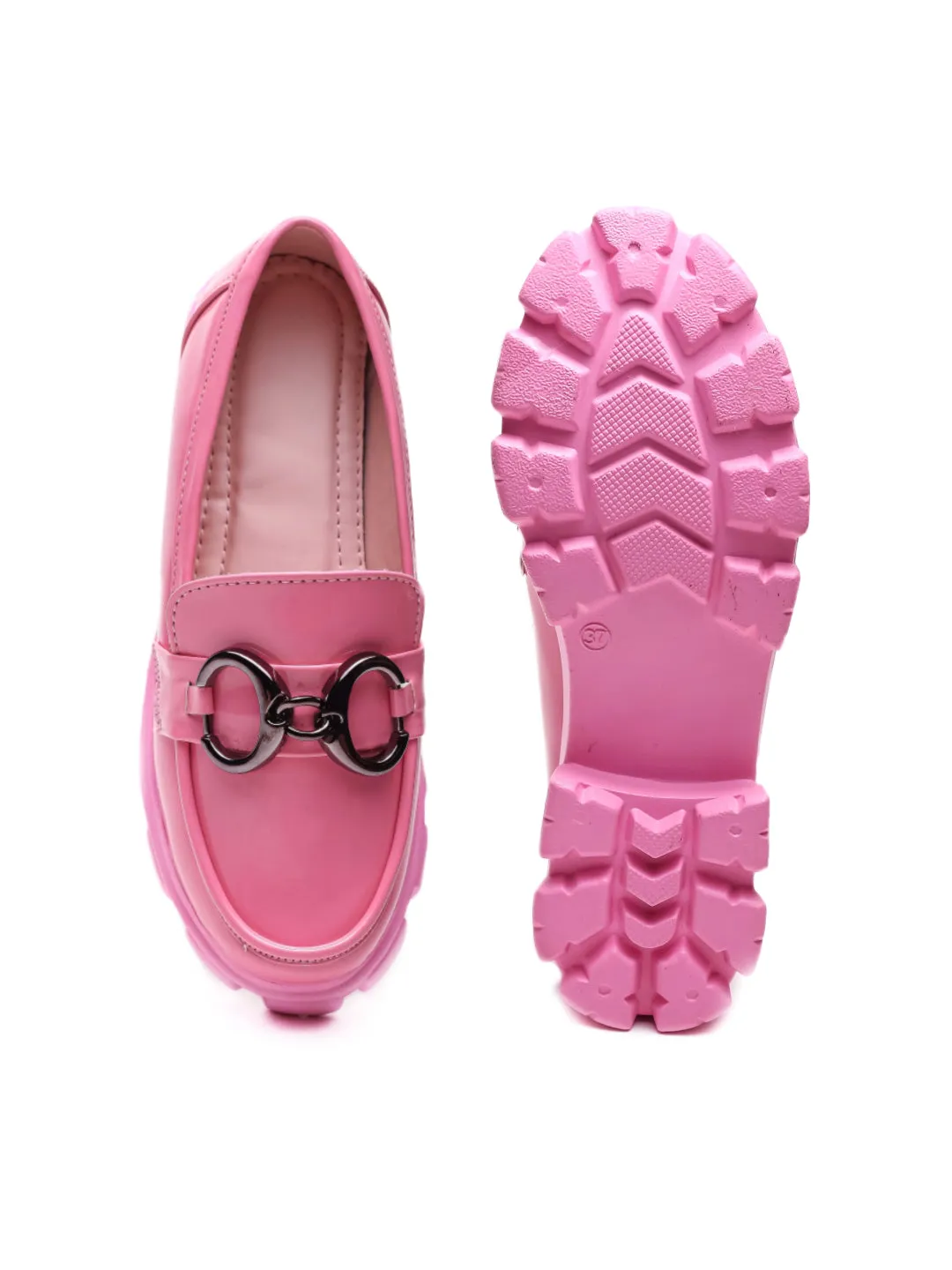 Slip-ons And Loafers Brauch Pink Patent Embellished Loafer Shoe