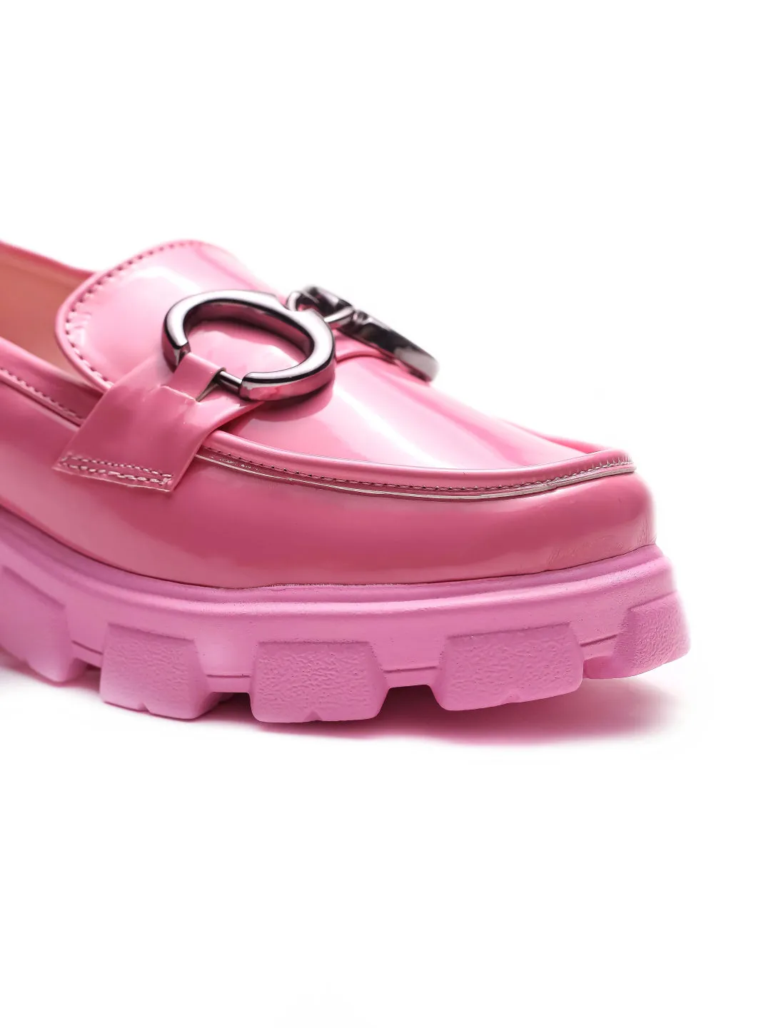 Brauch Pink Patent Embellished Loafer Shoe Miu Miu Shearling Loafers