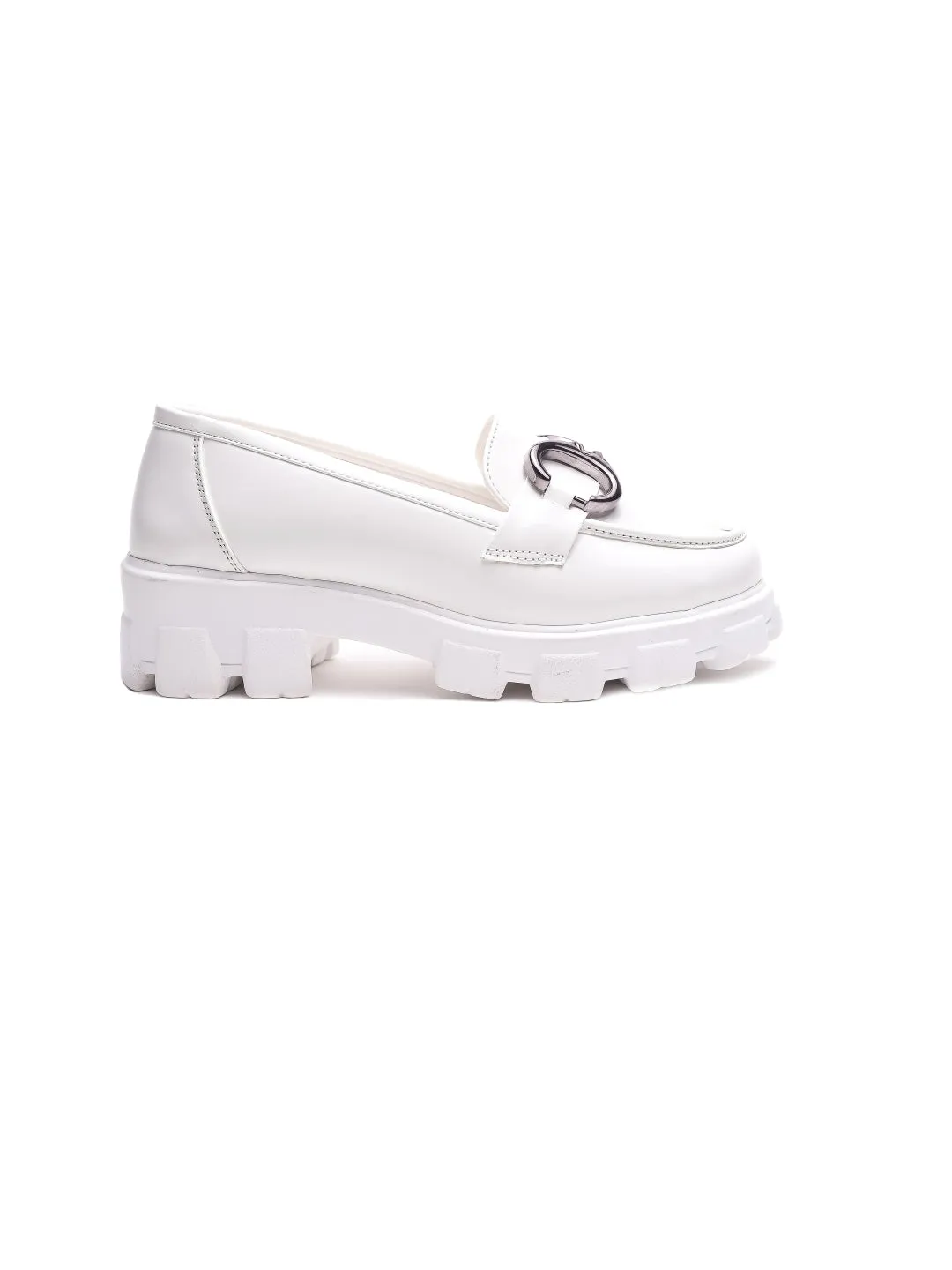 Brauch White Patent Embellished Loafer Shoe Kiltie Tassel Loafers