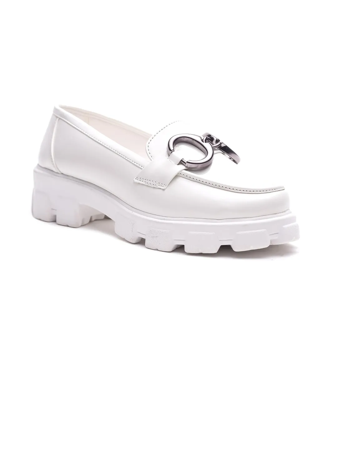 Best Loafers Comfort Brauch White Patent Embellished Loafer Shoe