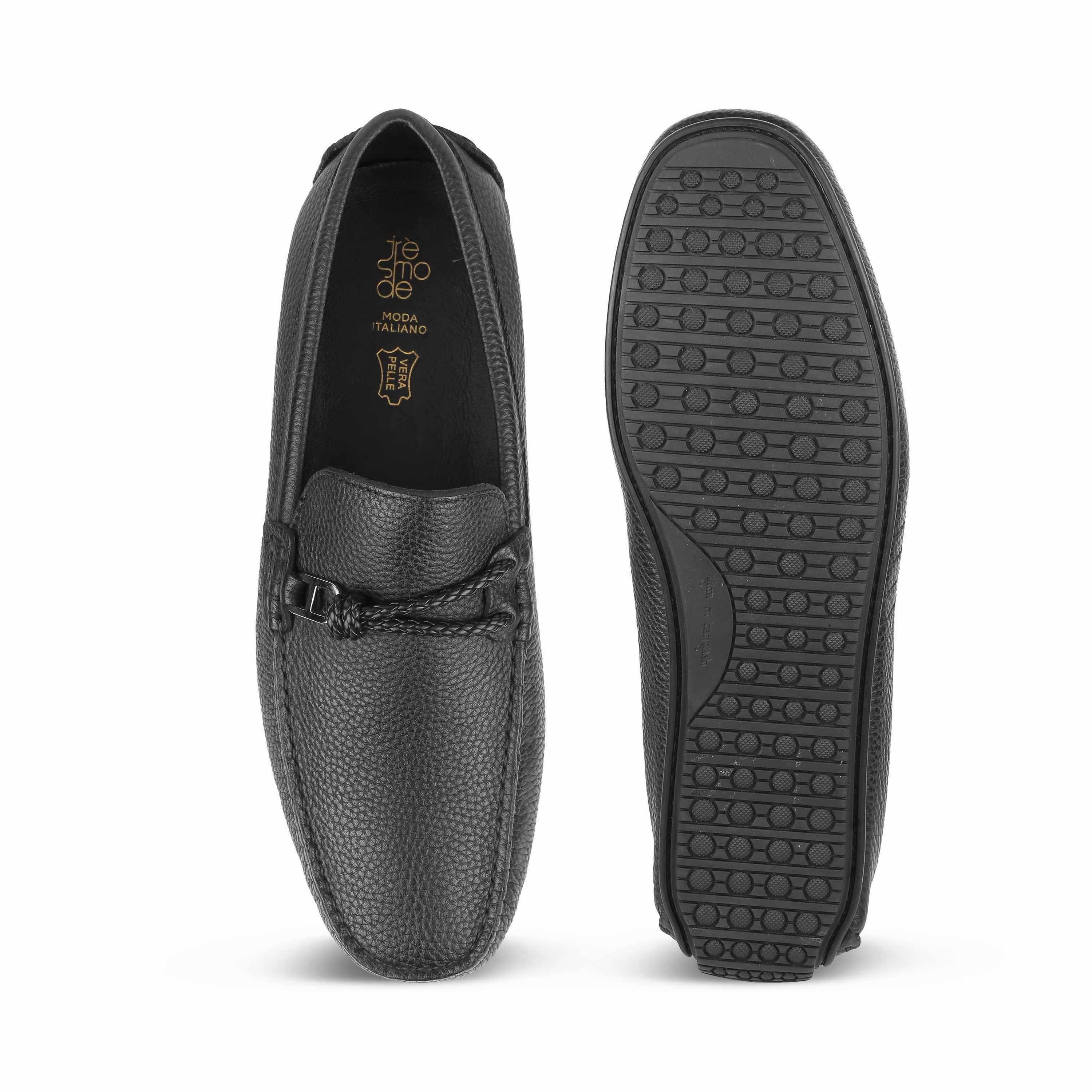 Uniqlo Loafers Tresmode Monoc Black Men's Leather Driving Loafers