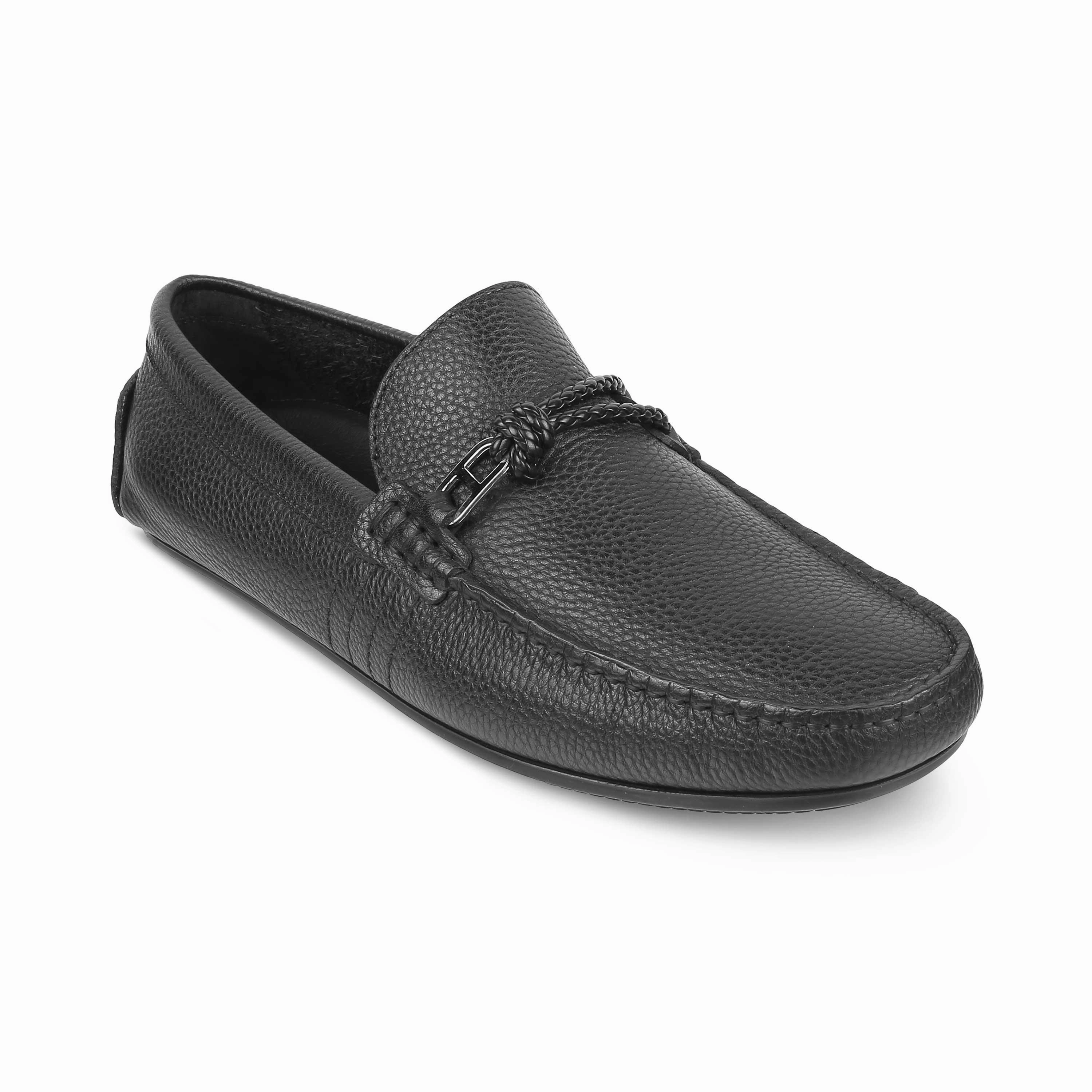 Tresmode Monoc Black Men's Leather Driving Loafers Bass Suede Loafers