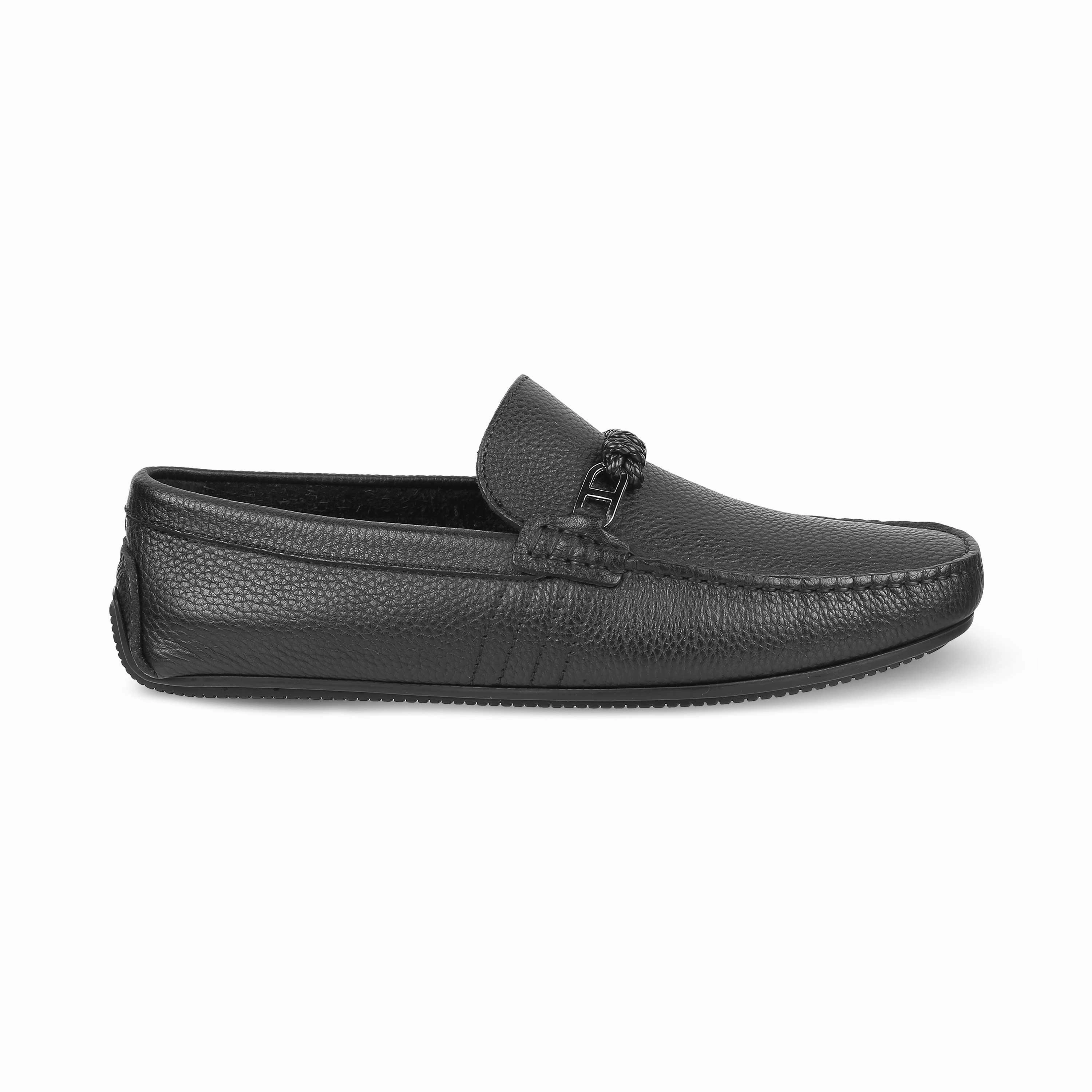 Tresmode Monoc Black Men's Leather Driving Loafers Penny Loafers Axis Jinx