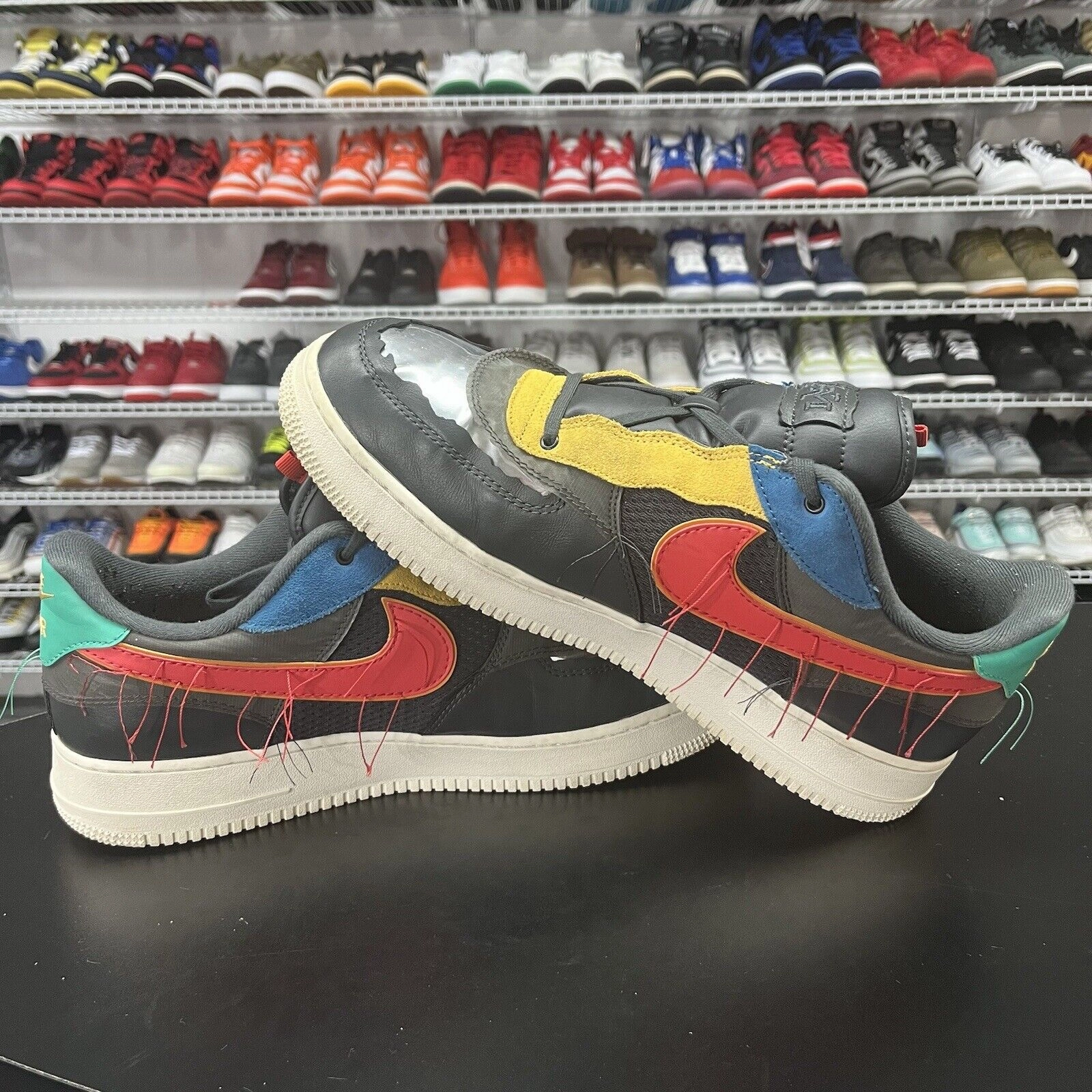 Asics Gel Flashpoint Volleyball Shoe Nike Air Force 1 Low Black History Month CT5534-001 Men's Size 14 Missing Insoles