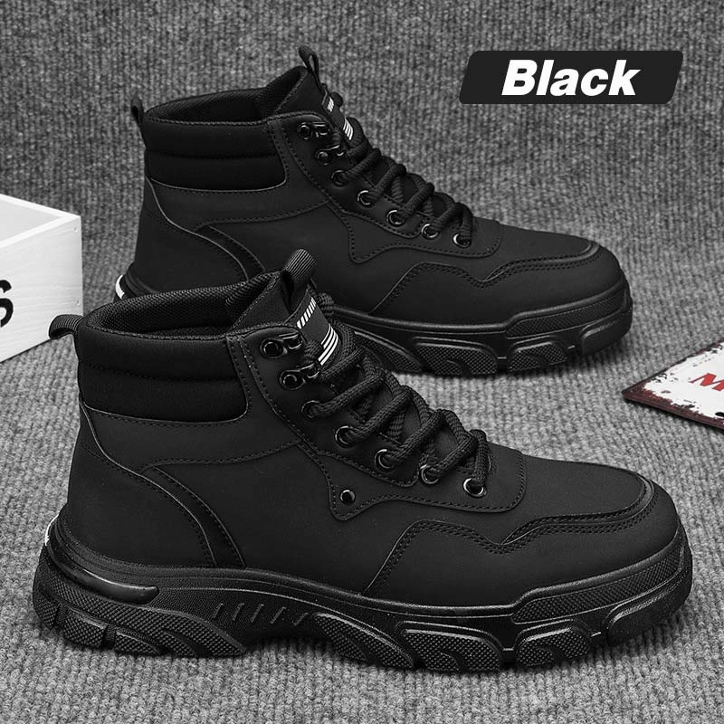 Mens Trendy Breathable Non-Slip Faux Leather Boots Casual Shoes That Can Be Dressed Up