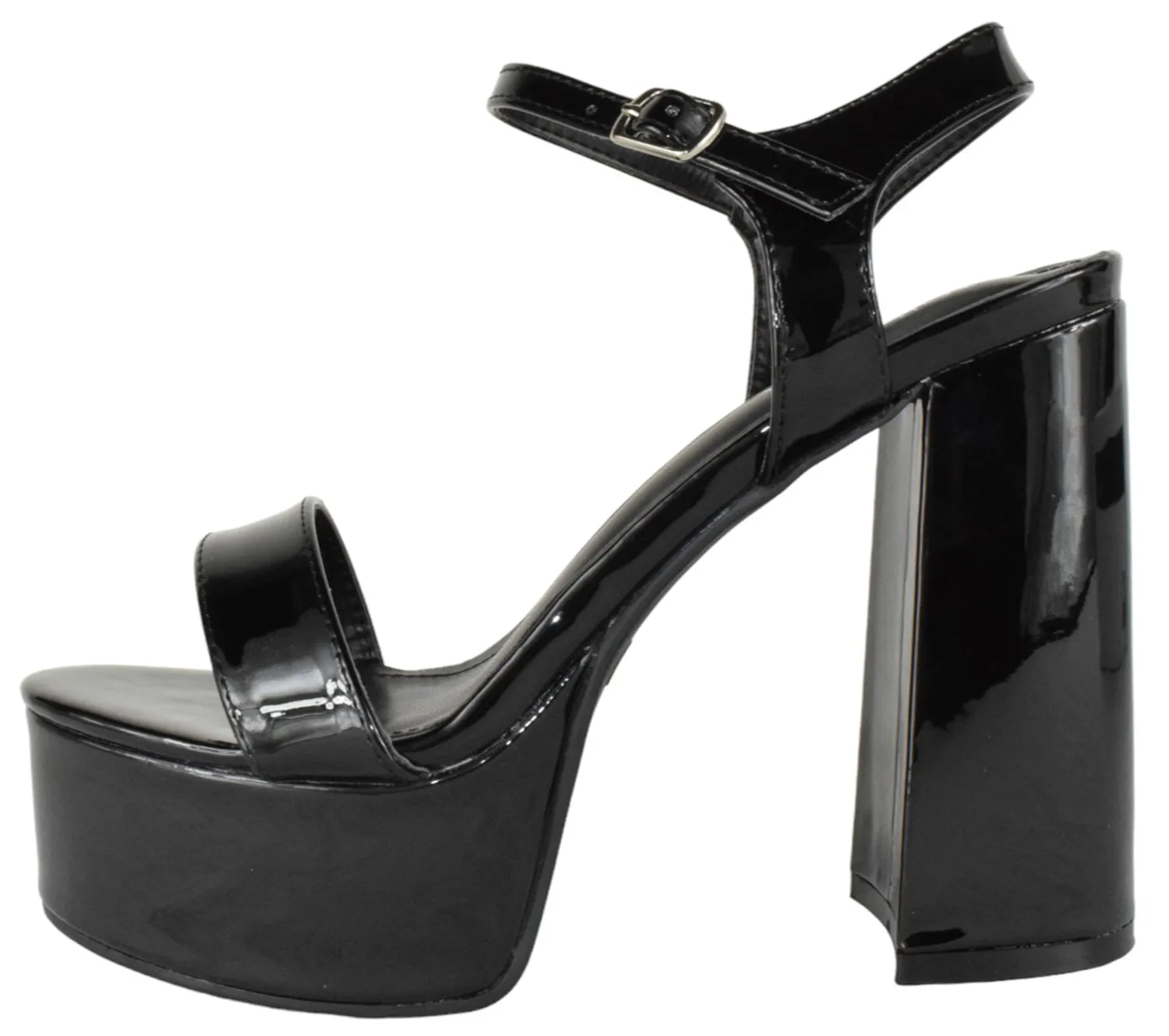 JASMINE-1 Black Patent Top Moda Quince Sandals