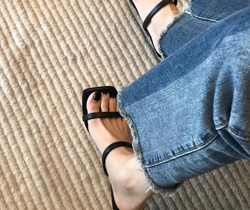 Tazz Suede Platform Clog Slippers binfenxie 2024 Summer Open Toe Women Slippers Fashion Elegant Narrow Band Slides Shoes Ladies Outdoor Dress High Heel Sandalias