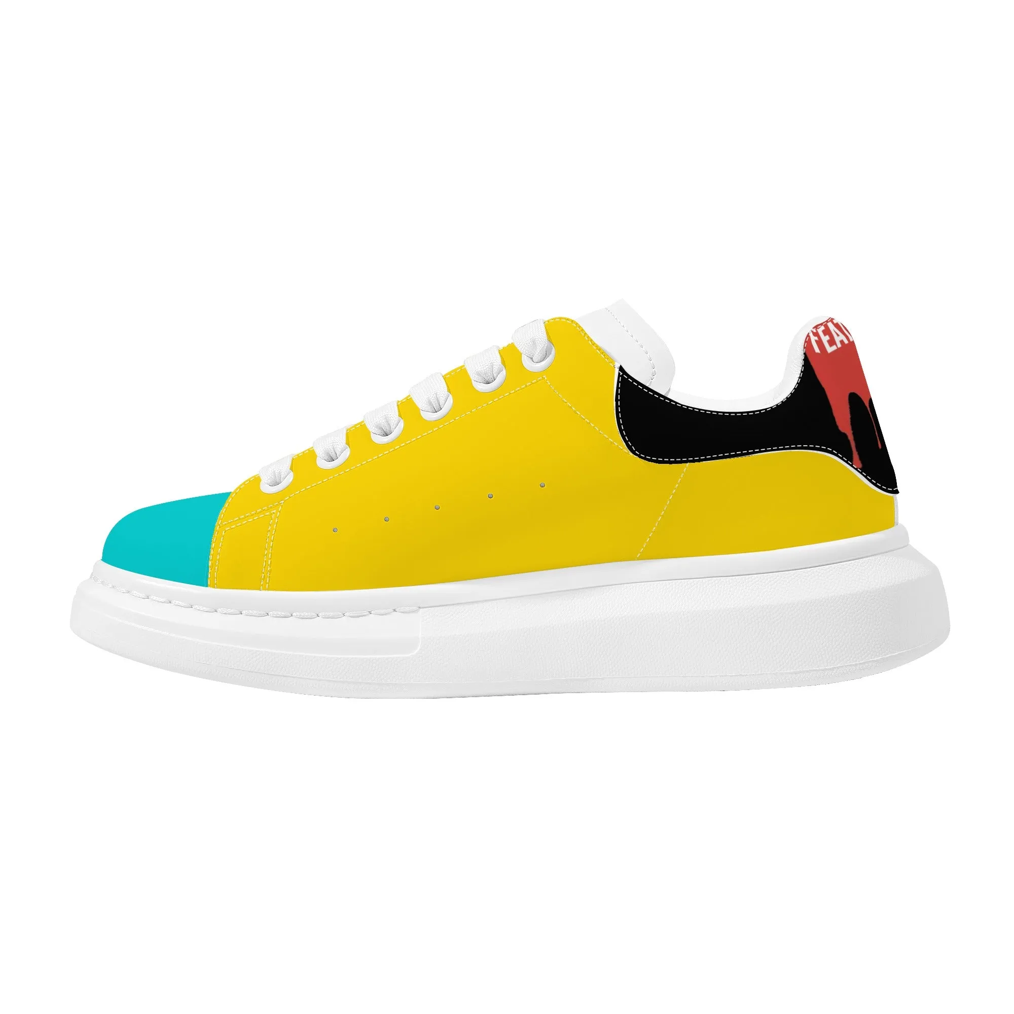 Womens Multi Color FCS Low Top Chunky Sneakers To Wear With Skinny Jeans