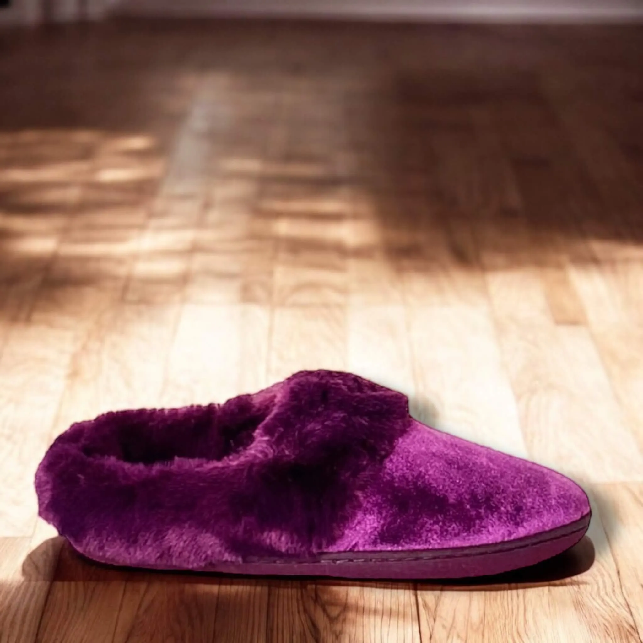 Oversized Slippers Burgundy Cozy Slip On Slippers