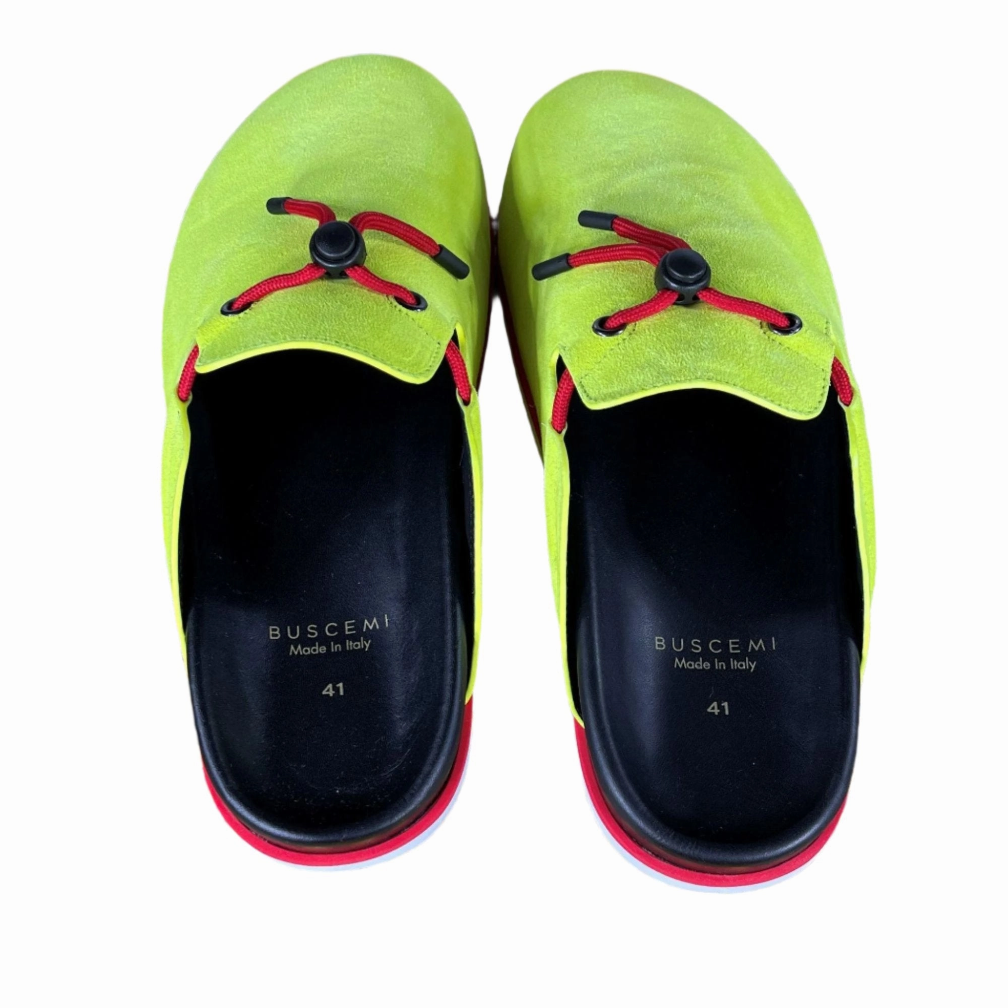 Best Cushioned Slippers Buscemi Pietro Neon Yellow Suede Slippers
