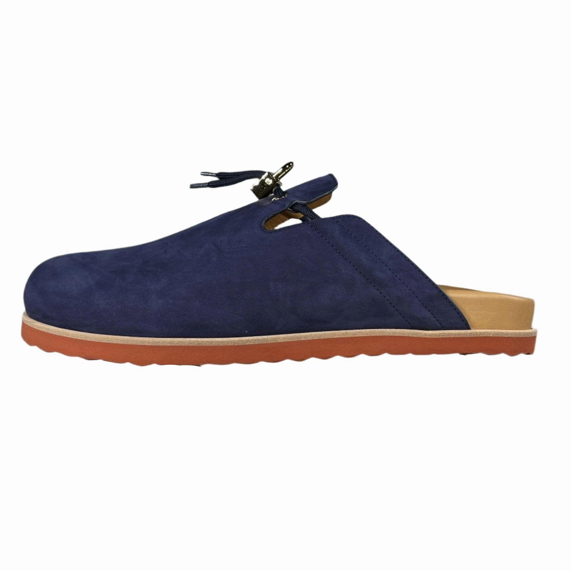Lsu Slippers Buscemi Pietro Nubuk Navy Leather Slippers