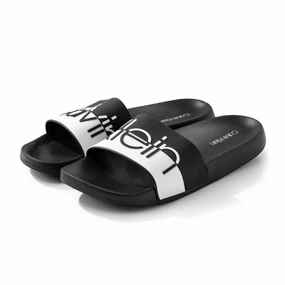 Feathery Slippers Calvin Klein Aries Slippers - BLKWHT