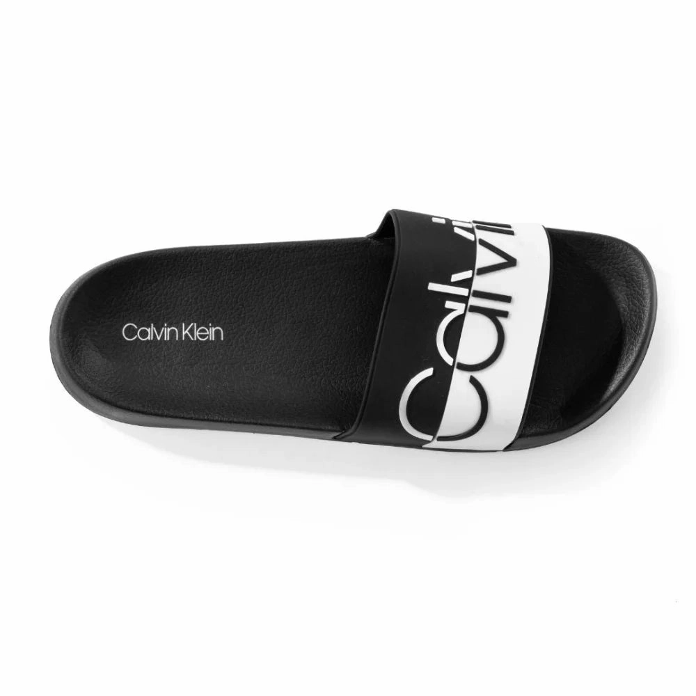 Platform Fuzzy Slippers Calvin Klein Aries Slippers - BLKWHT