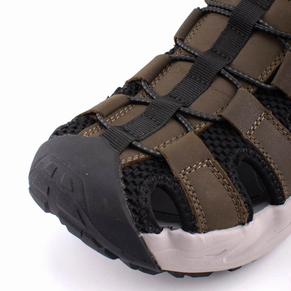 camel active Adjustable Leather Strap Sandals Men Olive VALERIO 892403-XC1SV-7 OLIVE Espadrille Sandals Flat