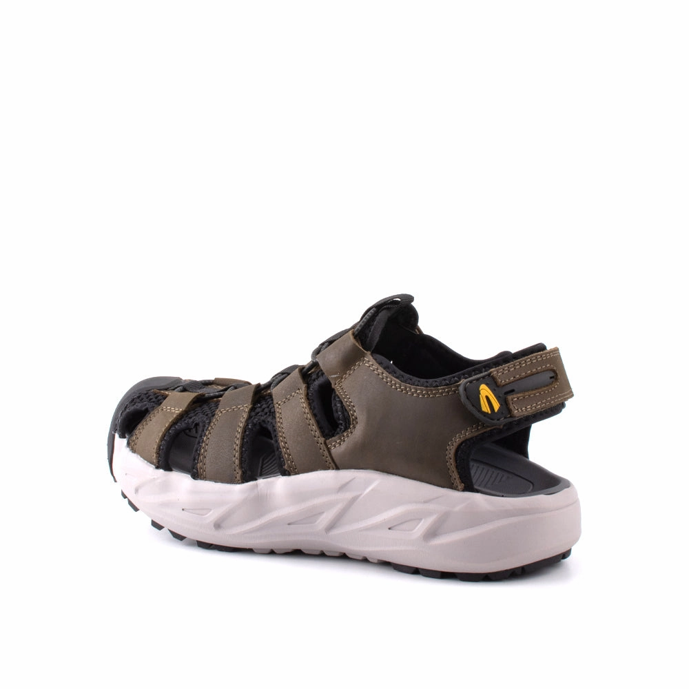 camel active Adjustable Leather Strap Sandals Men Olive VALERIO 892403-XC1SV-7 OLIVE Ecco Yucatan Sandals