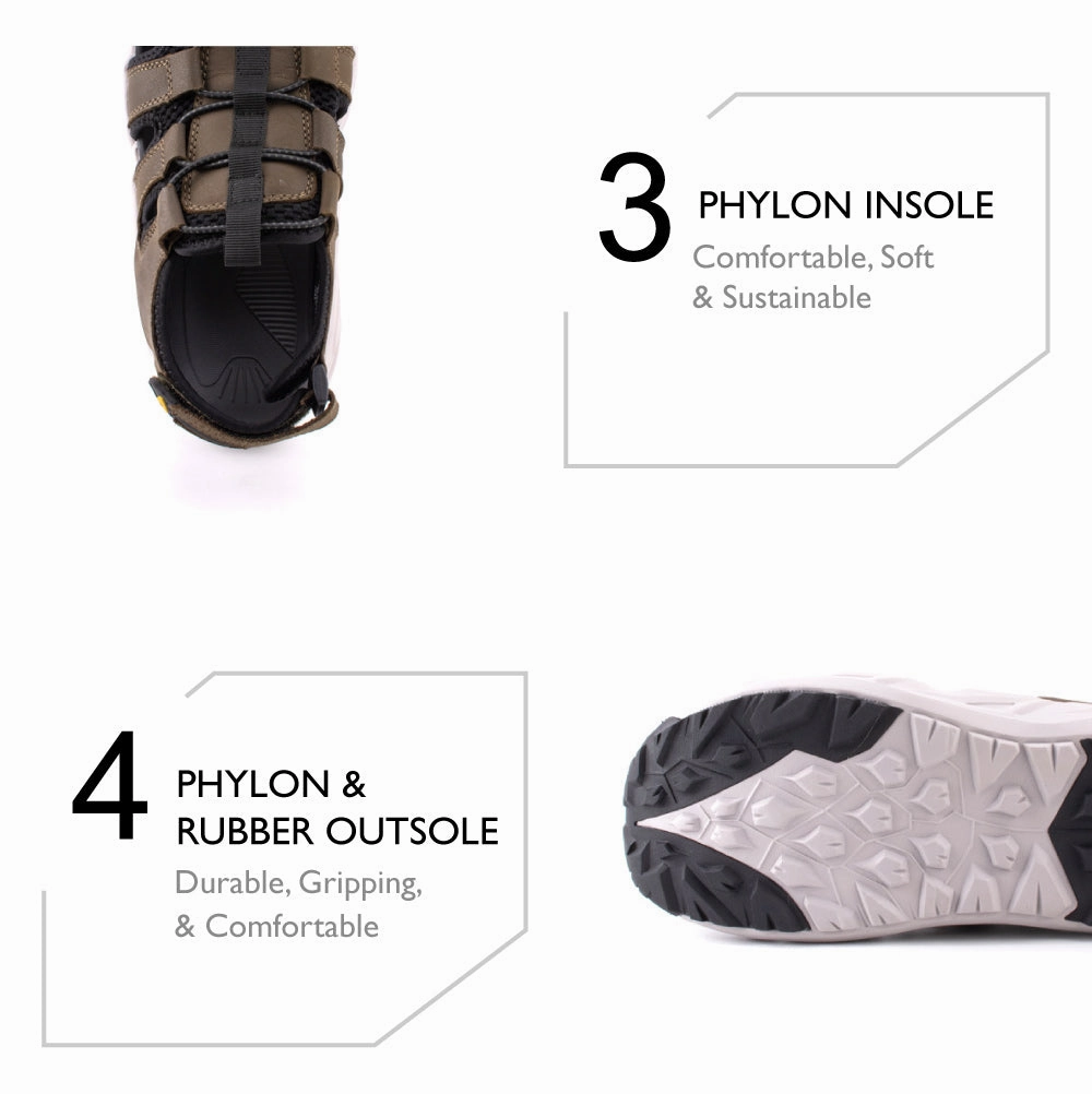 camel active Adjustable Leather Strap Sandals Men Olive VALERIO 892403-XC1SV-7 OLIVE Sandals Resorts Reviews