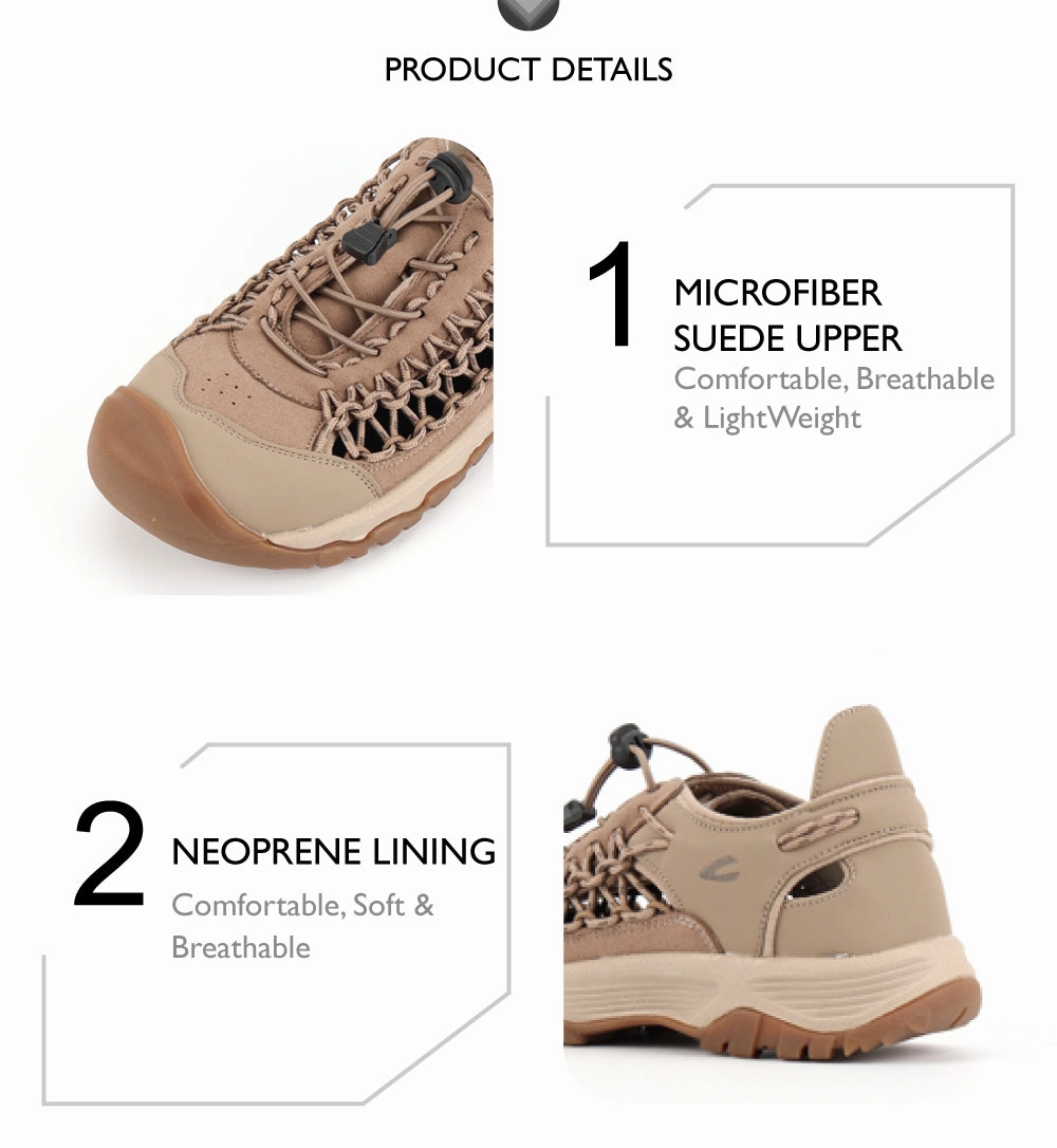 Flat Ankle Strap Sandals camel active Covered Toe Sandals  Men Sand EVO-892450-YK1SVC-5