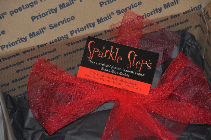 Thong Style Flip Flops Orange Obsession Concho Diva's Swarovski Crystal Flip-flops by Sparkle Steps