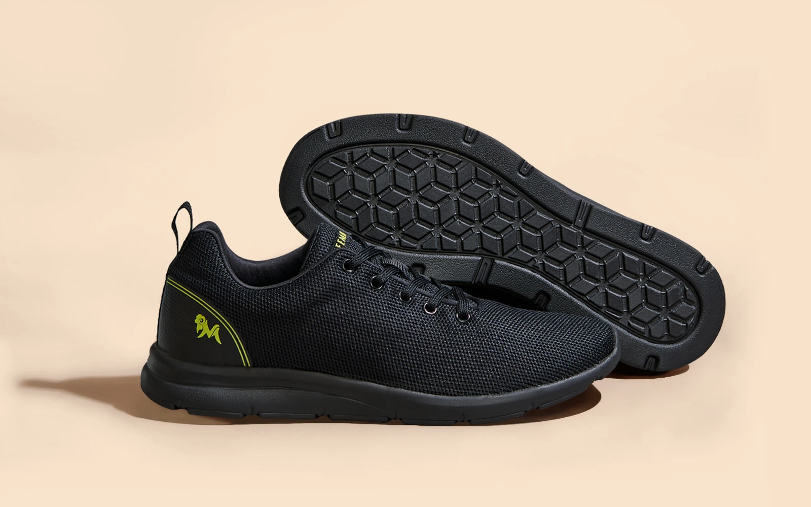 Comfort Stroll Sneakers : Black Sneakers With Black Soles