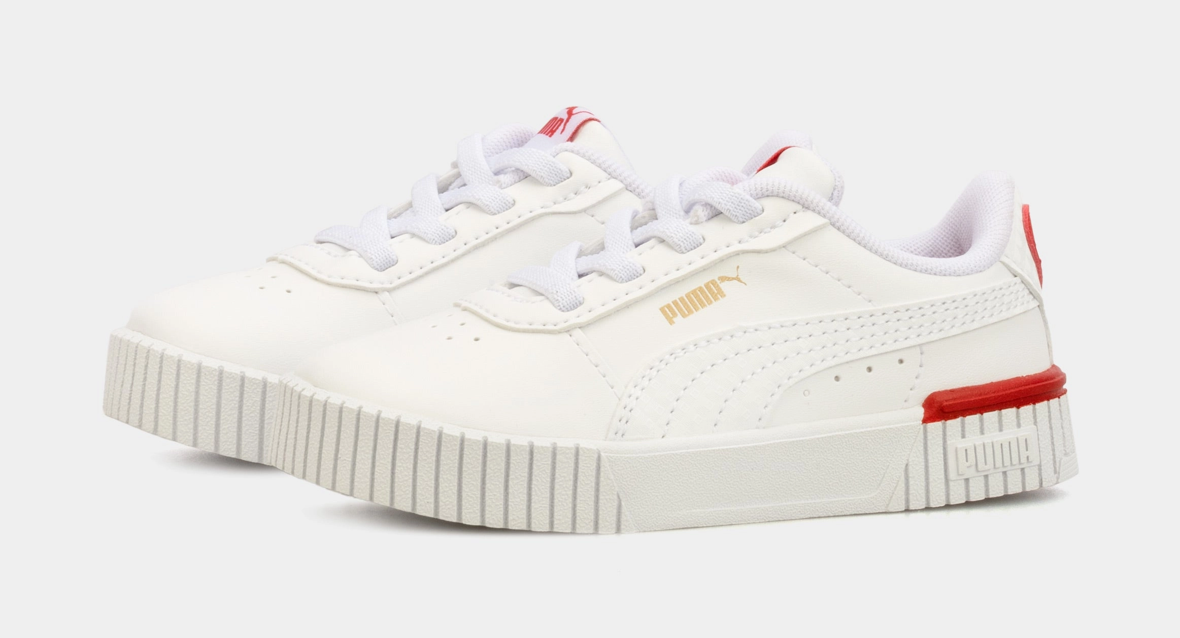 Carina 2.0 Red Thread Infant Toddler Lifestyle Shoes (White/Red) Asics Climbing Shoes