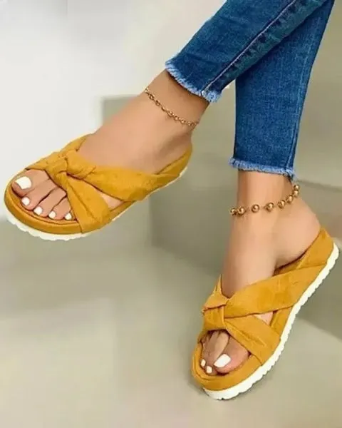 Supportive House Slippers Casual fluwelen slippers met striklint